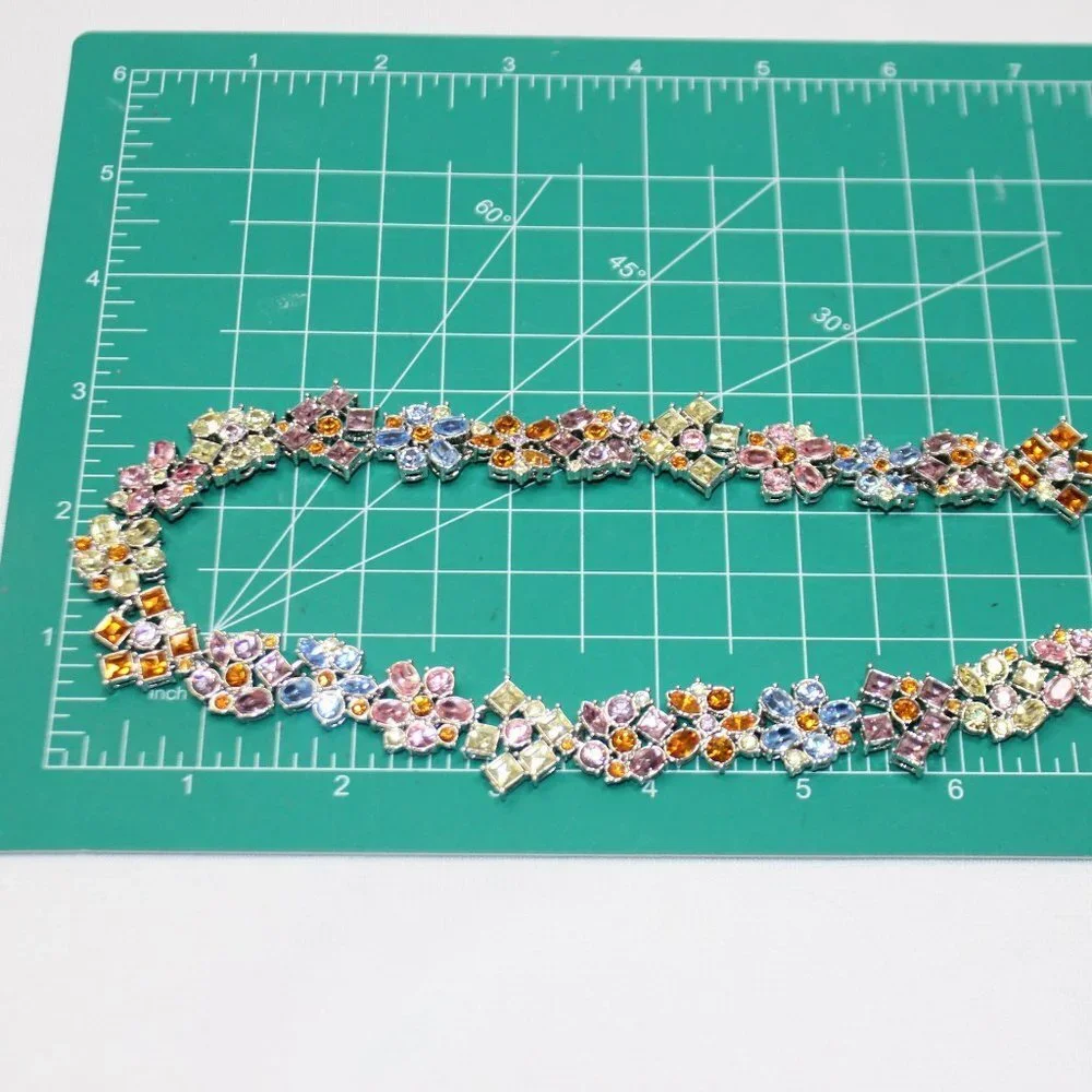 Nolan Miller Multi-Color Floral Crystal and Silver Necklace - Picture 10 of 13